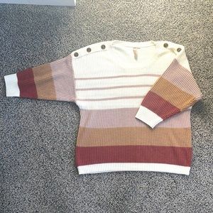 Misia Stipe Sweater with button detail
